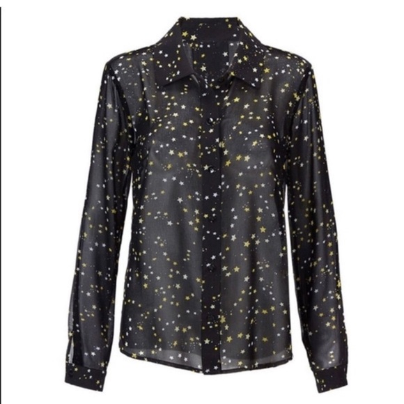 CAbi Star Transparent Button Up Blouse - Picture 1 of 3